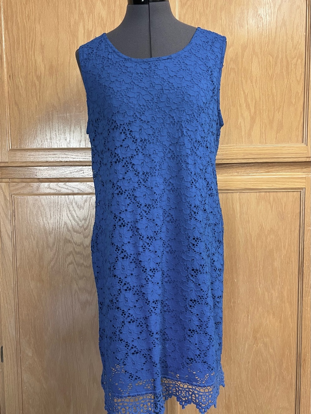 Alfani Royal Blue Sleeveless Lace Dress